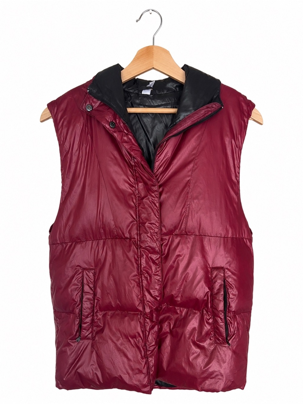 ❤️🖤 Varley : Down Hooded Puffer Vest longer length Size Small